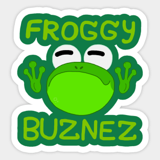 Froggy Buznez Sticker